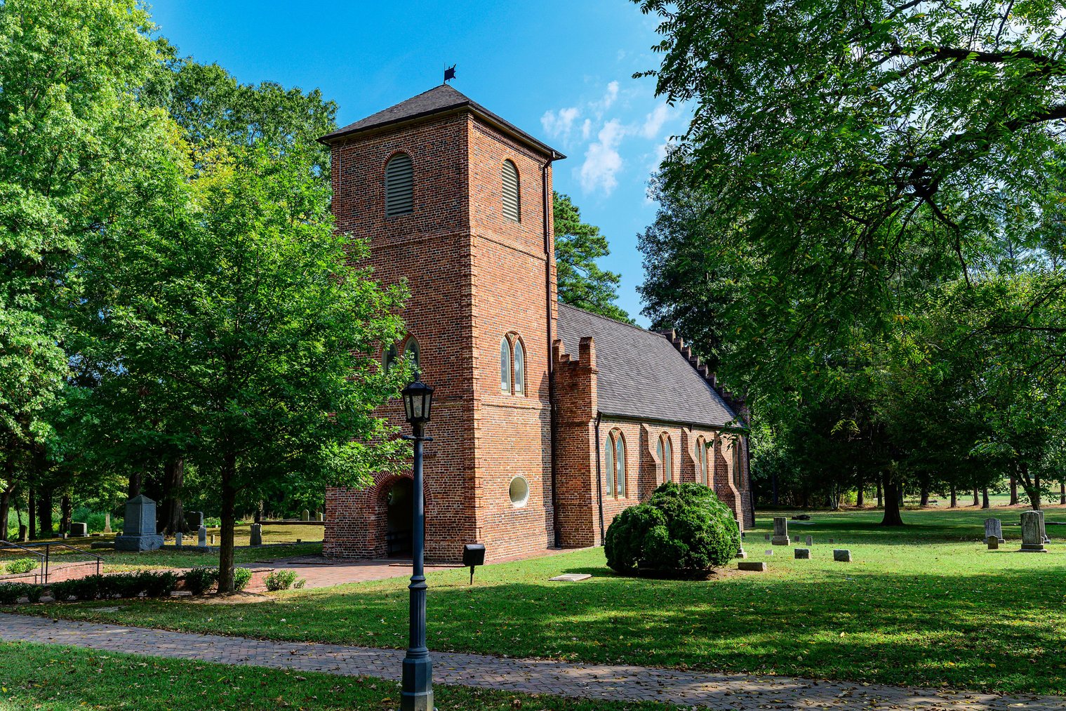 Historic St. Luke's Church in Smithfield, Virginia.